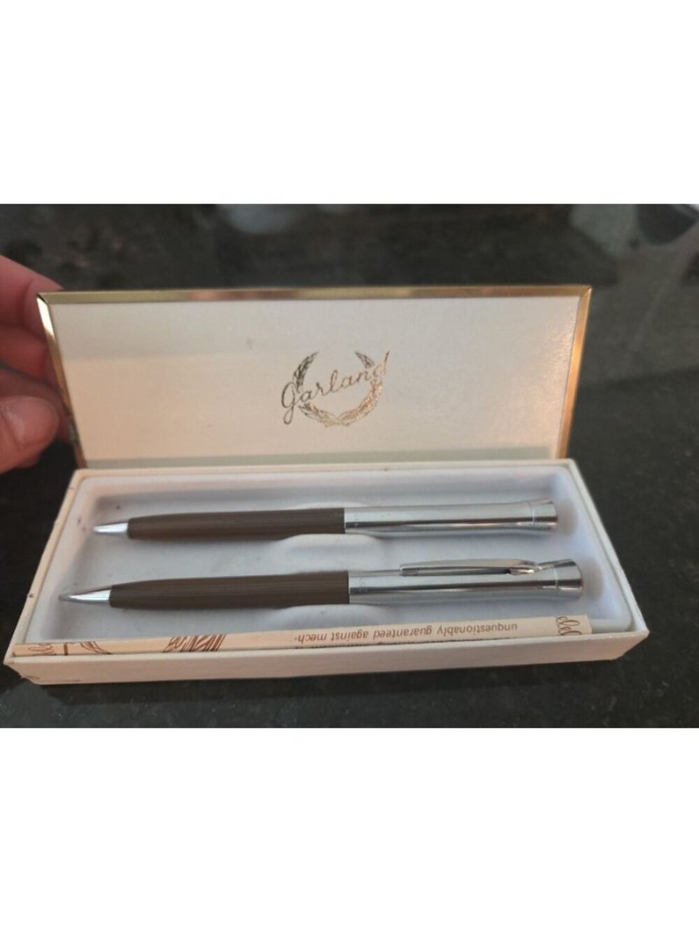 ​Vintage Garland USA Flared Twist Ballpoint Pen & Mechanical Pencil Duo Set